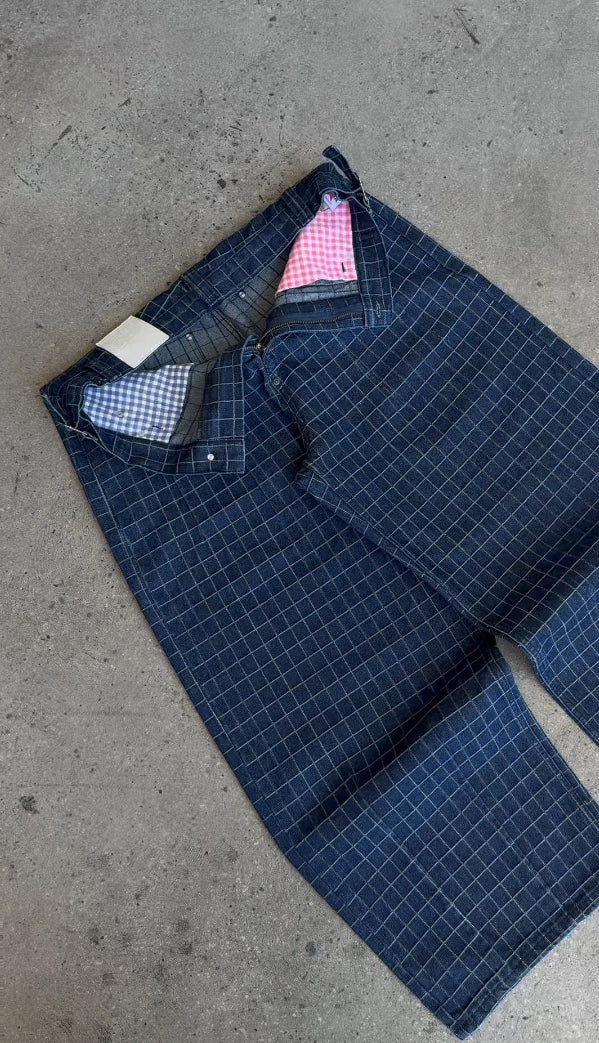UNIQUE PLAID DENIM
